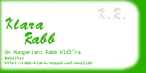 klara rabb business card